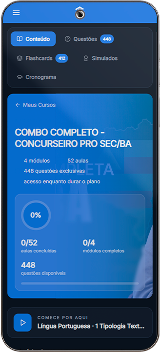 Área do Aluno — tela no celular