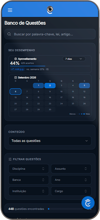 Banco de Questões — tela no celular