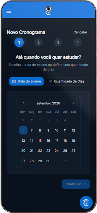 Cronograma Inteligente — tela no celular