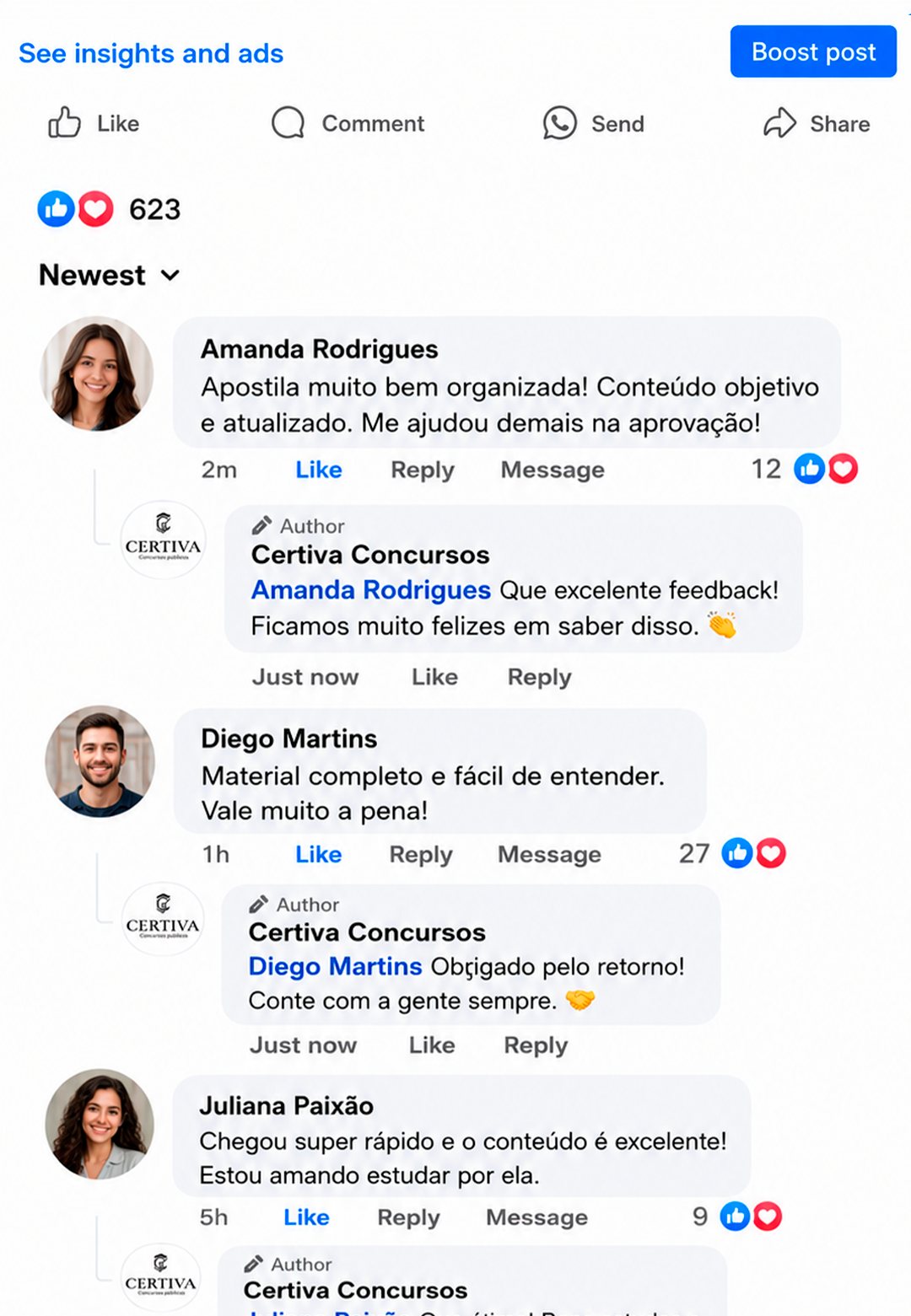 Depoimento de aluno sobre as questões comentadas